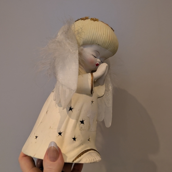 Cream Angel Figurine with Star Cutouts - Picture 3 of 7